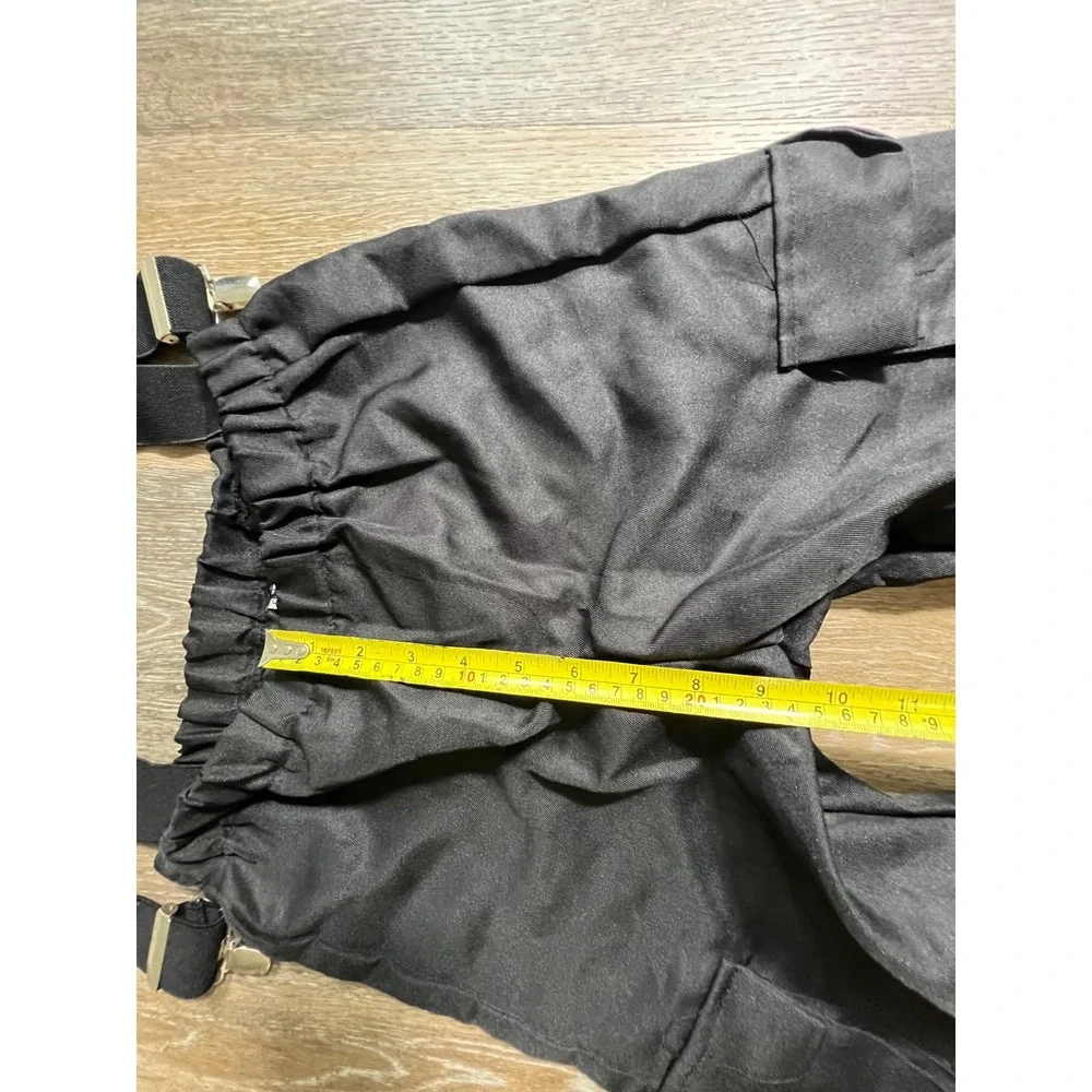 Unbranded Firefighter Costume Pants Kids Large Black Reflective Bunker Gear